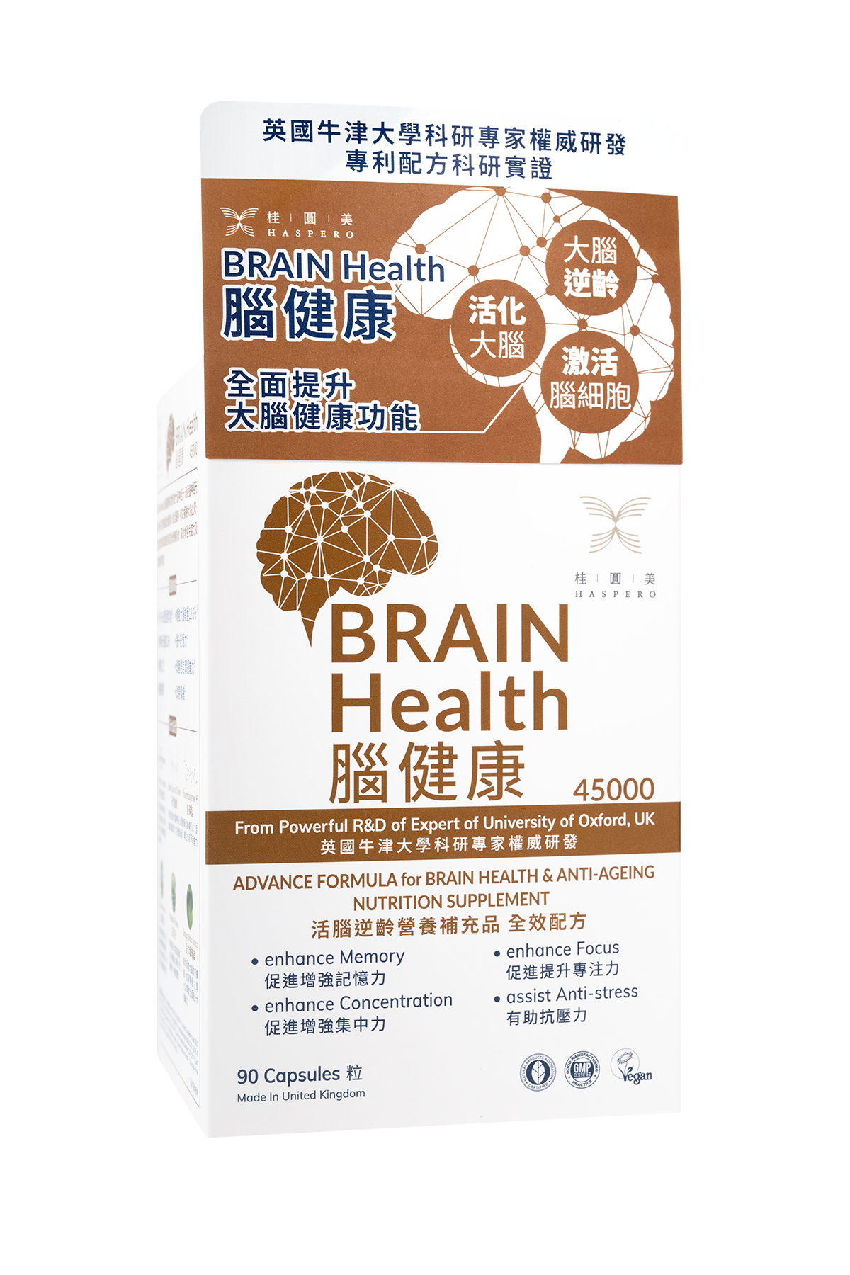 BRAIN Health 腦健康 45000   ADVANCE FORMULA for BRAIN HEALTH & ANTI-AGEING NUTRITION SUPPLEMENT  活腦逆齡營養補充品 全效配方
